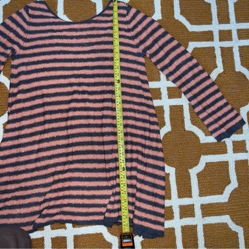 Free People Orange Striped Sweater Dress Open Back EUC Small - Picture 6 of 8